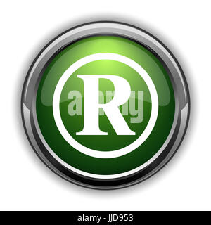 Registrierte Marke-Symbol. Eingetragenen Marke Webseite Taste auf weißem Hintergrund Stockfoto