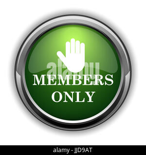 Mitglieder nur Symbol. Mitglieder nur Website-Button auf weißem Hintergrund Stockfoto