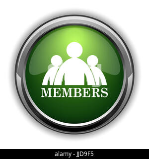 Mitglieder-Symbol. Mitglieder-Website-Button auf weißem Hintergrund Stockfoto