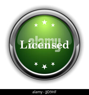 Lizenzierte Symbol. Lizenzierte Website Taste auf weißem Hintergrund Stockfoto
