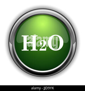 H2O-Symbol. Schaltfläche "H2O Website" auf weißem Hintergrund Stockfoto