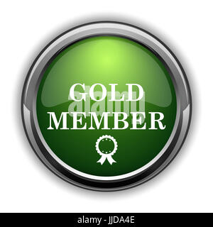 Gold-Mitglied-Symbol. Goldmitglied Webseite Taste auf weißem Hintergrund Stockfoto