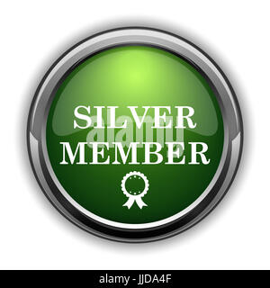 Silber-Mitglied-Symbol. Silber-Mitglied Webseite Taste auf weißem Hintergrund Stockfoto