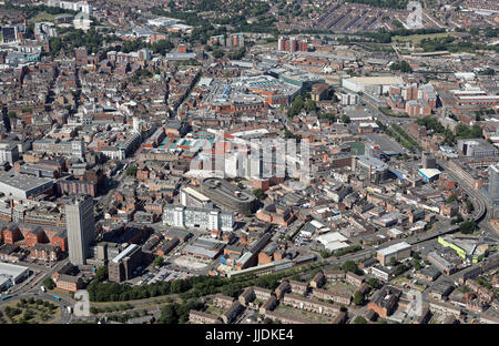 Luftaufnahme der Innenstadt von Leicester Stockfoto