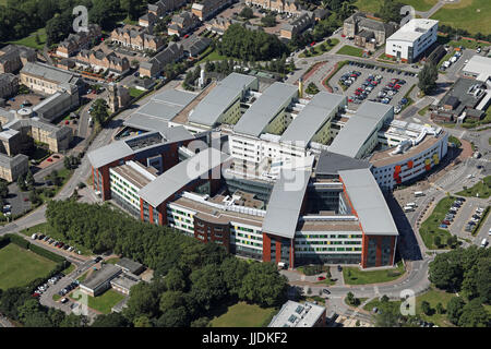 Luftaufnahme des Pinderfields General Hospital, Wakefield, West Yorkshire, Großbritannien Stockfoto