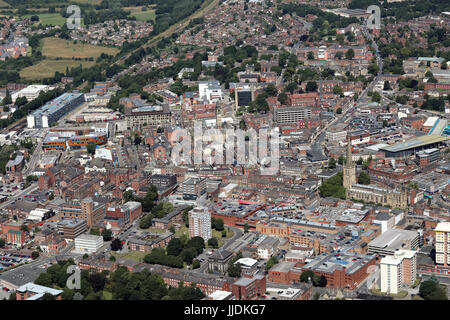 Luftaufnahme des Stadtzentrums Wakefield, West Yorkshire, Großbritannien Stockfoto