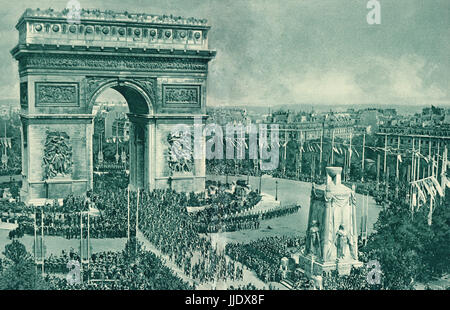 Siegesparade, Champs Elysees, Paris, 14. Juli 1919 Stockfoto