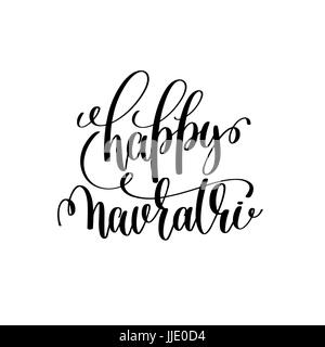 glücklich Navratri Hand Schriftzug Kalligraphie Inschrift Stock Vektor