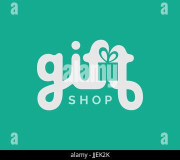 Geschenke Logo mit Box-Symbol Stock Vektor