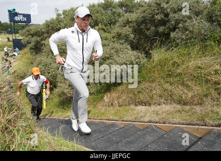 Englands Danny Willett tagsüber Praxis vier The Open Championship 2017 im Royal Birkdale Golf Club, Southport. Stockfoto