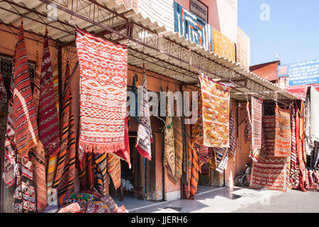 Teppich-Shop Marrakech, Marrakesch, Marokko, Nordafrika Stockfoto