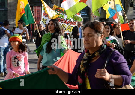 Kurdische Diaspora Protest schlachtet in Kobane, Lyon (Frankreich) Stockfoto