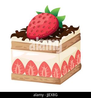 Bunte Kuchen schneidet Stücke isoliert auf weißem Hintergrund. Satz von Kuchen. Vektor-Illustration-Webseite und mobile app-Design-Vektor-element Stock Vektor