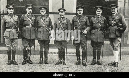King George V & Heerführer, Dezember 1918 Stockfoto