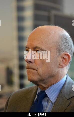 Alain Juppé, der ehemalige französische Premierminister besucht UEFA EURO 2016 treffen in Lyon (Süd-Ost-Frankreich) Stockfoto