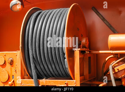 Reel mit Stromkabel Stockfoto