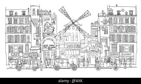 Paris, Moulin Rouge - Vektor-illustration Stock Vektor