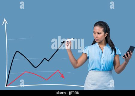 Digitalen Verbund zeichnen auf dem Bildschirm Stockfoto