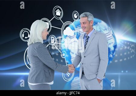 Geschäftspartner, die ihre Hände schütteln Stockfoto