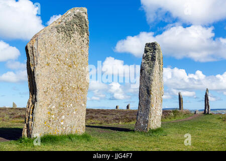 Ring von Brodgar, Orkney. Neolithische Steinkreis, aus der Zeit um 2000 bis 2500 v. Chr., Festland, Orkney, Orkney Inseln, Schottland, Großbritannien