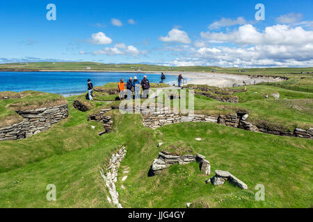 Neolithische Siedlung Skara Brae, Festland, Orkney, Schottland Stockfoto