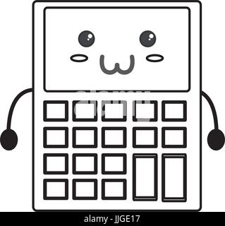 Niedliche Rechner Kawaii Symbol Vektor Illustration Grafik-design Stock Vektor