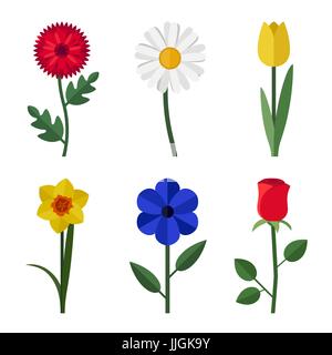 Blüten flach Symbole Stock Vektor