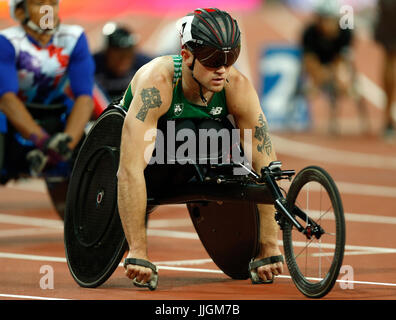 Irlands Patrick Monahan vor die Männer 800m T53 Hitze zwei tagsüber sechs der 2017 Para Leichtathletik-Weltmeisterschaft in London Stadium. Stockfoto