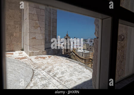 Blick aus dem Glockenturm, Cadiz, Kathedrale (Catedral de Santa Cruz de Cádiz), Plaza Catedral, Cadiz, Spanien Stockfoto