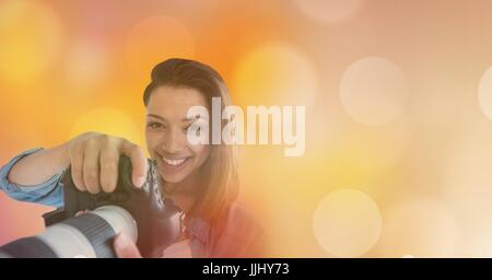 Fotograf vor Lights Photographer vor Licht Stockfoto