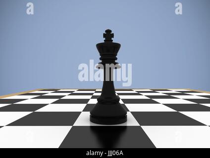 3D Schachfiguren lila Hintergrund Stockfoto