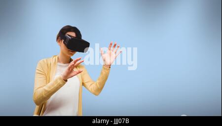 3D Frau mit virtual-Reality-Kopfhörer Stockfoto