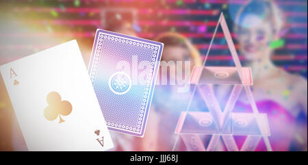 Zusammengesetztes 3D-Bild Gruppe von Freunden posiert in der Bar Stockfoto