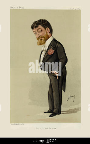 Paolo Tosti - Porträt stehen. Vanity Fair Karikatur von Ape (richtiger Name Carlo Pellegrini, 1839 – 1889). Bildunterschrift lautet "für immer und ewig", datiert 14. November 1885. PT, beliebter Italienisch-britische Komponist: 9. April 1846 – 2. Dezember 1916. Stockfoto