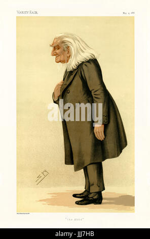 Franz Liszt - Porträt stehen. Vanity Fair Karikatur von Spy (richtiger Name Sir Leslie Matthew Ward 21 November 1851 – 15. Mai 1922). Bildunterschrift lautet "der Abbé", datiert 15. Mai 1886. (Lithografie von Vincent Brooks, Tag & Sohn) FL: Ungarischer Komponist und Pianist: 22. Oktober 1811 – 31. Juli 1886. Stockfoto