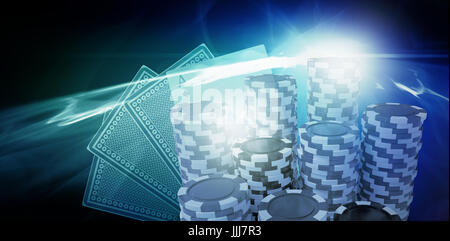 Zusammengesetztes Bild des Computers generiert 3D-Bild des Glücksspiels chips Stockfoto