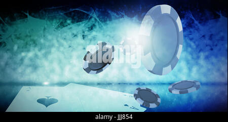 Zusammengesetztes Bild von Vektor-Bild 3d Glücksspiel Chips Stockfoto