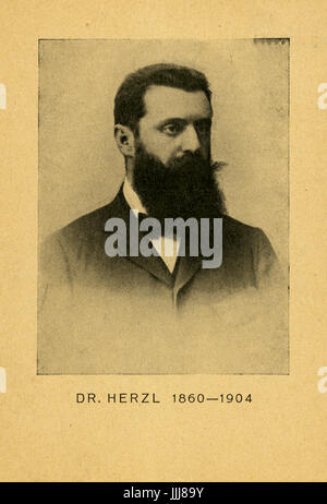 Theodor Herzl (2. Mai 1860 – 3. Juli 1904), Benjamin Zeev Herzl, der Gründer der Zionistischen Weltorganisation geboren Stockfoto