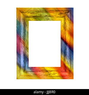 Colouful Holzrahmen auf weißem Hintergrund Stockfoto