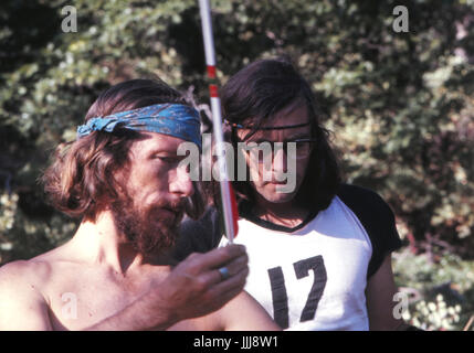 Gary Snyder, in der Sierra Nevada, 1969 Stockfoto