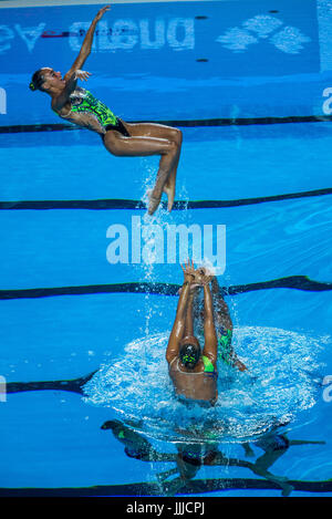 Budapest, Ungarn. 19. Juli 2017. Das Italien-Team im Wettbewerb in der Qualifikation für das Synchro Team kostenlose Veranstaltung in Budapest, Ungarn, 19. Juli 2017. Foto: Jens Büttner/Dpa-Zentralbild/Dpa/Alamy Live News Stockfoto