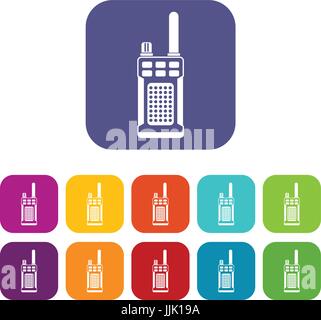 Portable handheld Radiogerät Symbole Stock Vektor