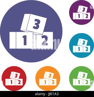 Ziegel Icons set Stock Vektor