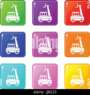 Hubarbeitsbühne set 9 Stock Vektor