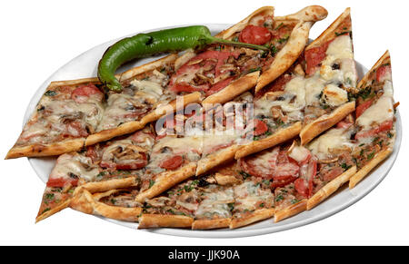 Pide, gemischte Pita, traditionelle türkische pizza Stockfoto