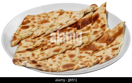 Türkische Pide mit Käse / Kasarli Pide. Stockfoto