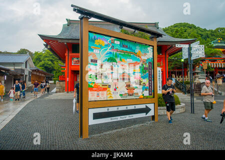 KYOTO JAPAN - 24. November 2016: Informative Karte der berühmte Schrein in Fushimi Inari in Kyoto, Japan. Stockfoto