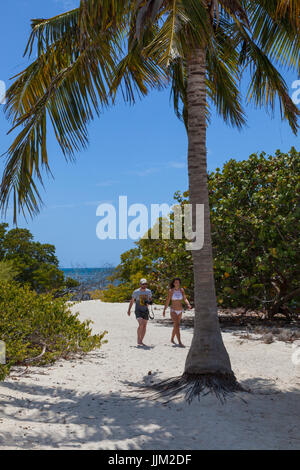 Die tropische Insel CAYO IGUANA erreicht mit dem Boot von PLAYA ANCON ist ein Touristenziel - TRINIDAD, Kuba Stockfoto