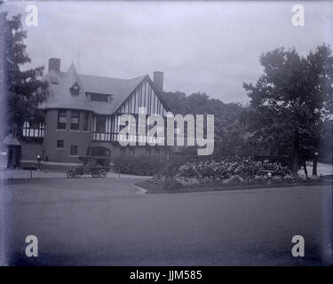 Antike c1910 Foto, Dalrymple Bootshaus im Roger Williams Park in Providence, Rhode Island. QUELLE: ORIGINALFOTO. Stockfoto