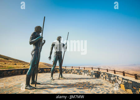 die Statuen am Mirador Corrales de Guize, Fuerteventura, Spanien Stockfoto